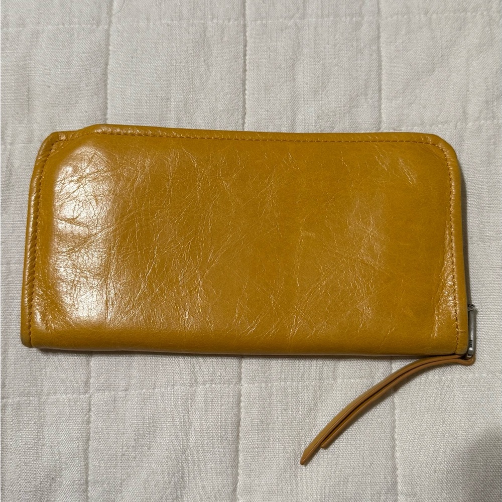 Mustard Yellow Leather Wallet HOBO - Picture 1 of 4